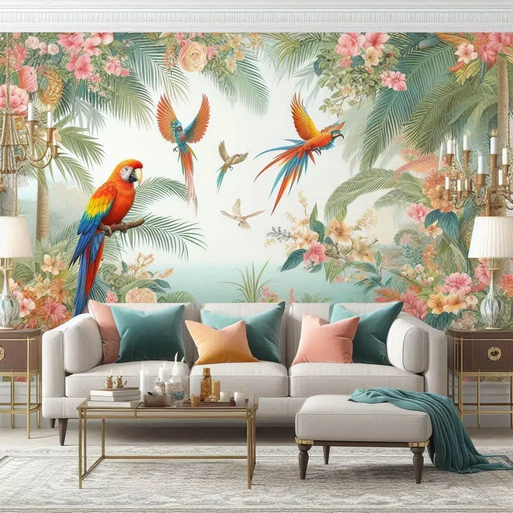 فروشگاه کاغذ دیواری در اصفهان 7 کاغذ دیواری با طرح طوطی