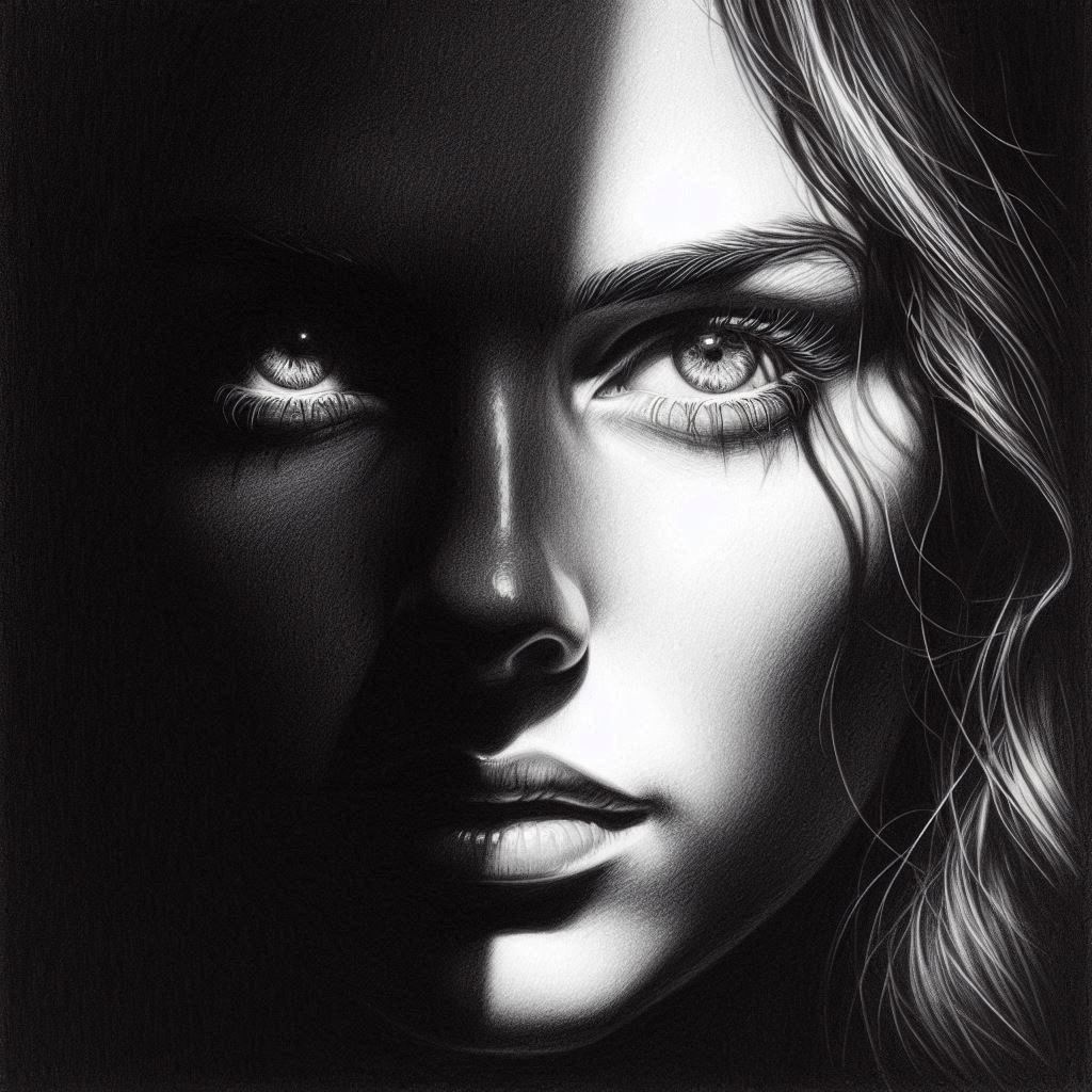 آموزش سیاه قلم در اصفهان 6 چهره طراحی شده با سیاه قلم